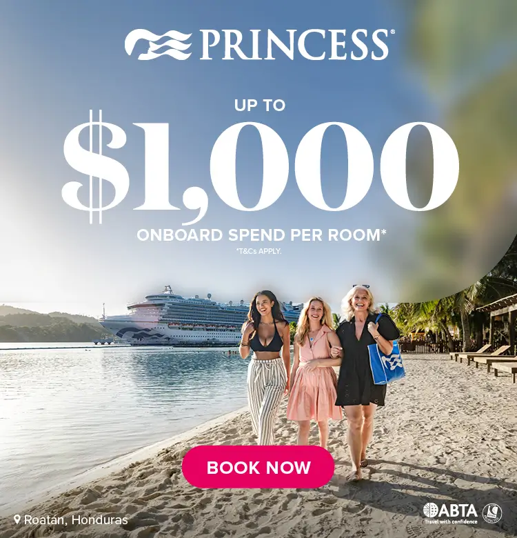 Princess Up to $1000 onboard spend per room